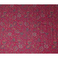 Magenta Red Floral Foil Viscose Fabric 110cm