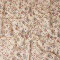 Cream Rose Floral Foil Viscose Fabric 110cm