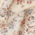 Cream Rose Floral Foil Viscose Fabric 110cm