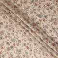 Cream Rose Floral Foil Viscose Fabric 110cm