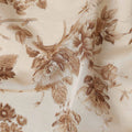 Cream Brown Floral Foil Viscose Fabric 110cm