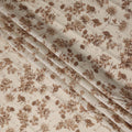 Cream Brown Floral Foil Viscose Fabric 110cm
