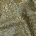 Olive Green Paisley Foil Viscose Fabric 110cm
