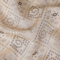 Cream Beige Geometric Cotton Lawn Fabric 110cm