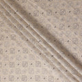 Cream Beige Geometric Cotton Lawn Fabric 110cm