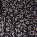 Navy Blue Small Floral Foil Viscose 110cm