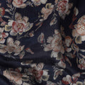 Navy Blue Small Floral Foil Viscose 110cm