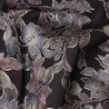 Black Floral Foil Viscose Fabric 110cm India