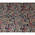 Navy Blue Large Floral Foil Viscose Fabric 110cm
