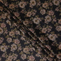 Jet Black Floral Cotton Lawn Fabric 110cm