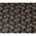Jet Black Floral Cotton Lawn Fabric 110cm