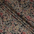 Onyx Black Floral Cotton Lawn Fabric 110cm