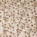 Almond Beige Floral Cotton Lawn Fabric 110cm