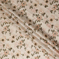 Almond Beige Floral Cotton Lawn Fabric 110cm