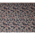 Navy Blue Rose Foil Viscose Fabric 110cm India