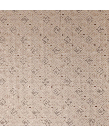 Beige Diamond Geometric Foil Viscose 110cm