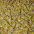 Chartreuse Yellow Floral Leaf Cotton Lawn Fabric 110cm