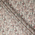 Ivory White Floral Cotton Lawn Fabric 110cm