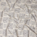 Grey Geometric Foil Viscose Fabric 110cm India
