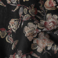 Black Rose Foil Viscose Fabric 110cm India