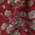 Crimson Red Rose Foil Viscose Fabric 110cm