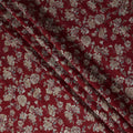 Crimson Red Rose Foil Viscose Fabric 110cm