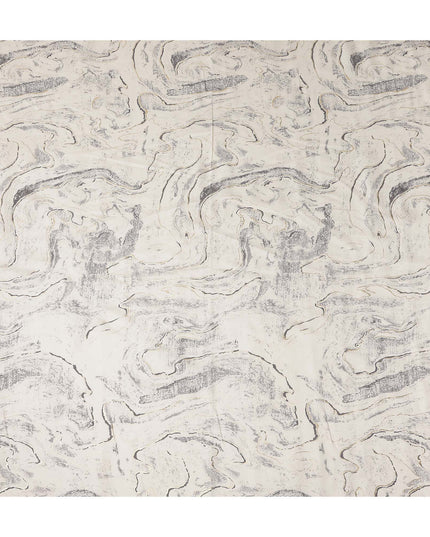 Ivory Marble Abstract Foil Viscose Fabric 110cm