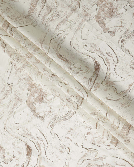 Cream Gold Marble Foil Viscose Fabric 110cm