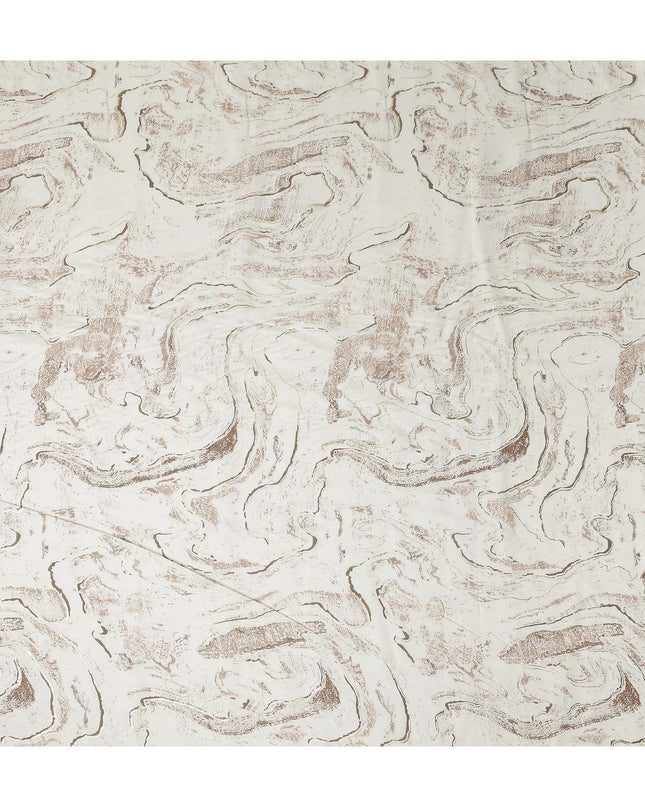 Cream Gold Marble Foil Viscose Fabric 110cm