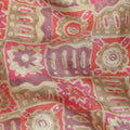 Rose Pink Geometric Tile Cotton Lawn Fabric 110cm