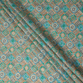 Turquoise Teal Geometric Tile Cotton Lawn Fabric 110cm