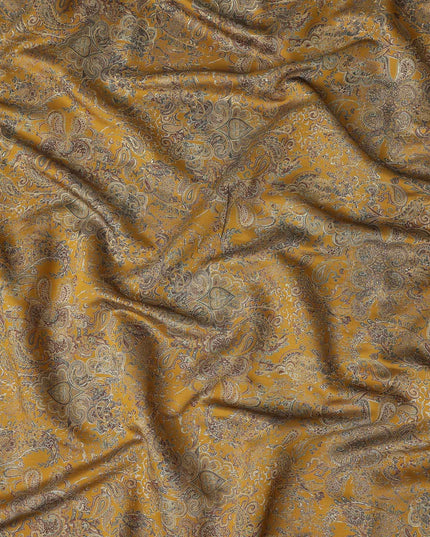 Antique Mustard Paisley Cotton Lawn Fabric 110cm