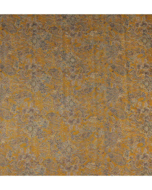 Antique Mustard Paisley Cotton Lawn Fabric 110cm