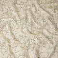 Ivory Cream Line Art Floral Cotton Lawn Fabric 110cm