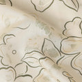 Ivory Cream Line Art Floral Cotton Lawn Fabric 110cm