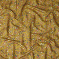 Ochre Yellow Floral Cotton Lawn Fabric 110cm