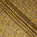 Ochre Yellow Floral Cotton Lawn Fabric 110cm