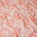 Coral Pink Floral Paisley Cotton Lawn Fabric 110cm