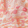 Coral Pink Floral Paisley Cotton Lawn Fabric 110cm