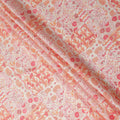 Coral Pink Floral Paisley Cotton Lawn Fabric 110cm