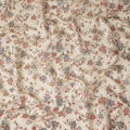 Off White Floral Cotton Lawn Fabric 110cm