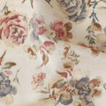 Off White Floral Cotton Lawn Fabric 110cm