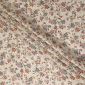 Off White Floral Cotton Lawn Fabric 110cm