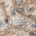 Oatmeal Beige Floral Cotton Lawn Fabric 110cm