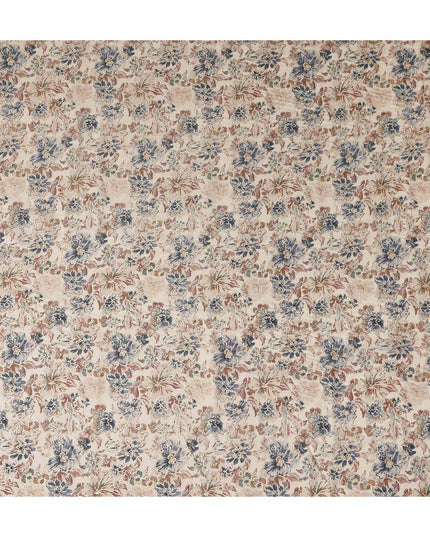 Oatmeal Beige Floral Cotton Lawn Fabric 110cm