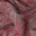 Burgundy Paisley Foil Viscose Fabric 110cm India
