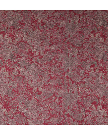 Burgundy Paisley Foil Viscose Fabric 110cm India