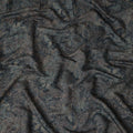 Black Paisley Foil Viscose Fabric 110cm India