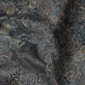 Black Paisley Foil Viscose Fabric 110cm India