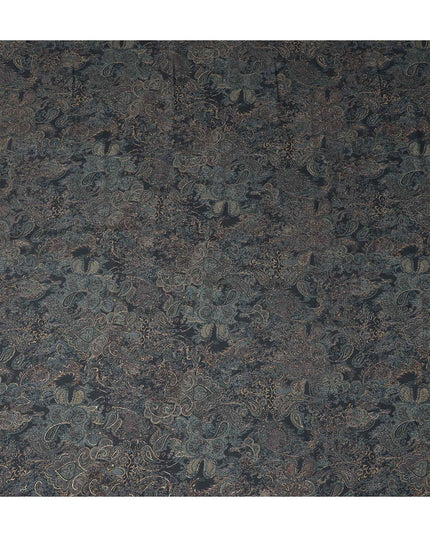 Black Paisley Foil Viscose Fabric 110cm India